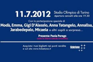 Slancio di Vita, concerto raccolta fondi contro la SLA allo stadio olimpico di Torino l'11 luglio 2012