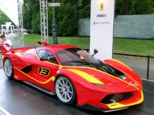 Ferrari esposta al Salone dell'Auto di Torino al Parco del Valentino