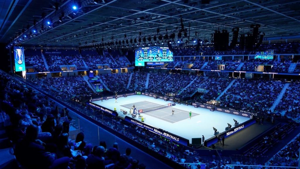 Tribune del Pala Alpitour durante le partite di tennis delle Atp Finals Torino