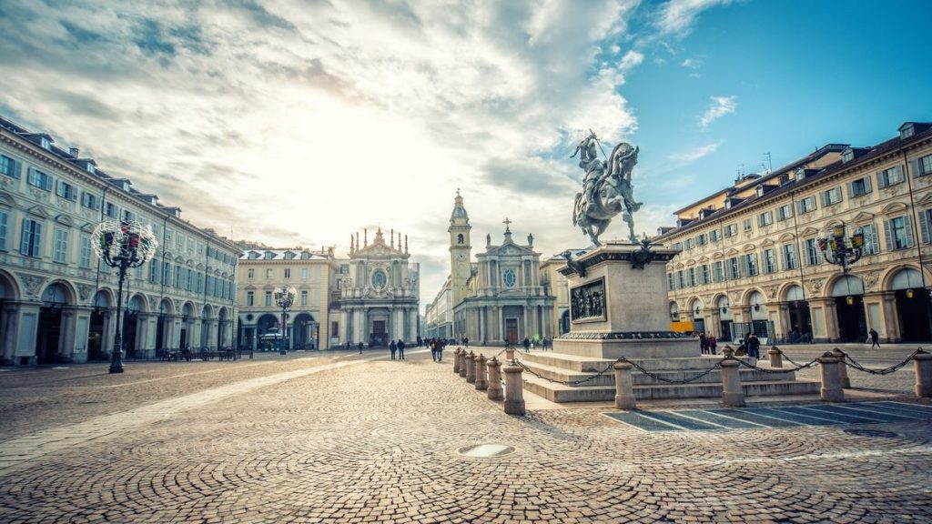 Piazza San Carlo nel centro storico di Torino